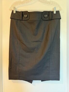 Bebe Women’s Black Button-Waist Pencil Skirt (Size 6)